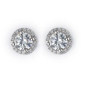 Sterling Silver Halo Stud Earrings